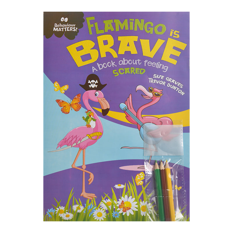 Flamingo coloring book in different colors