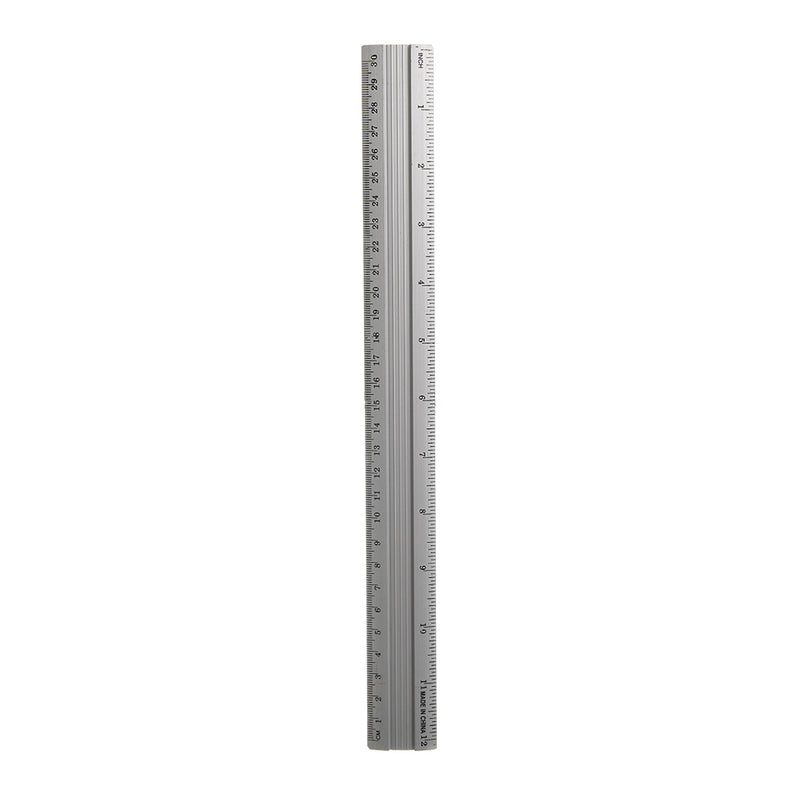Aluminum ruler, 30 cm, grey