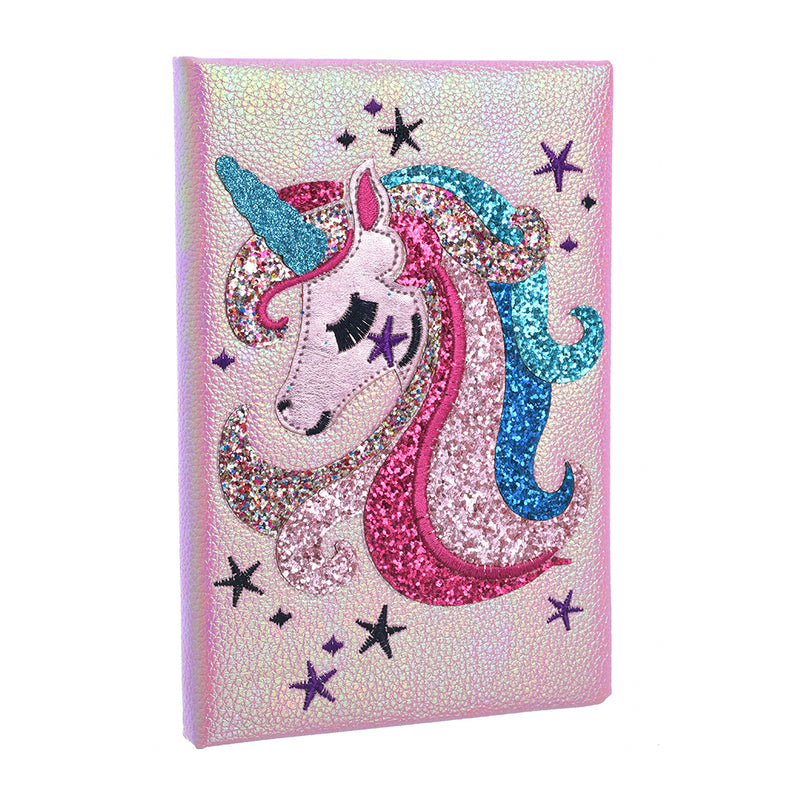 Unicorn notebook, pink leather