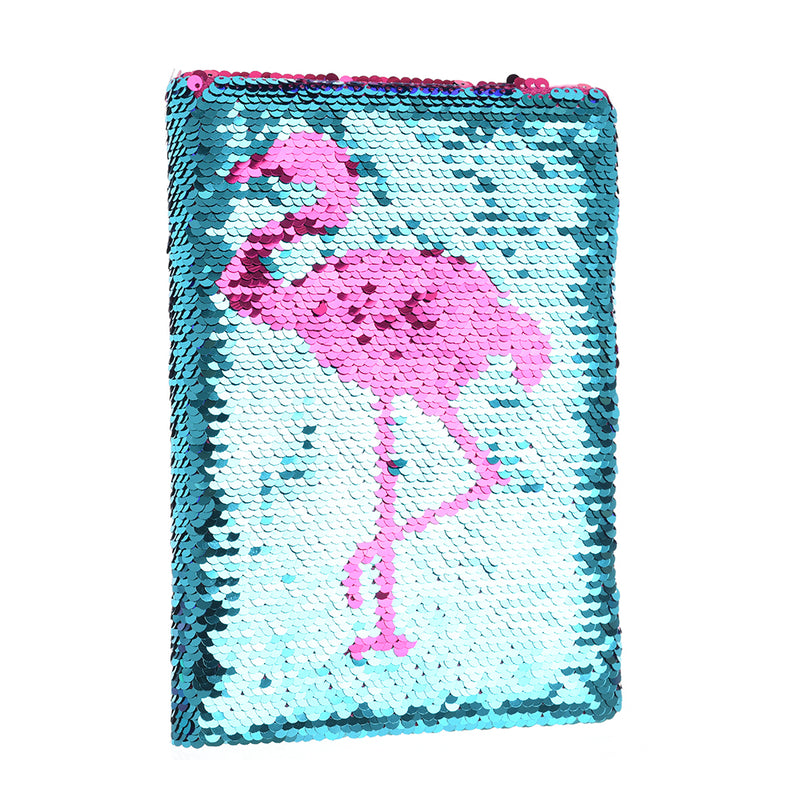 Sequin Flip Notebook Brown/Fuchsia