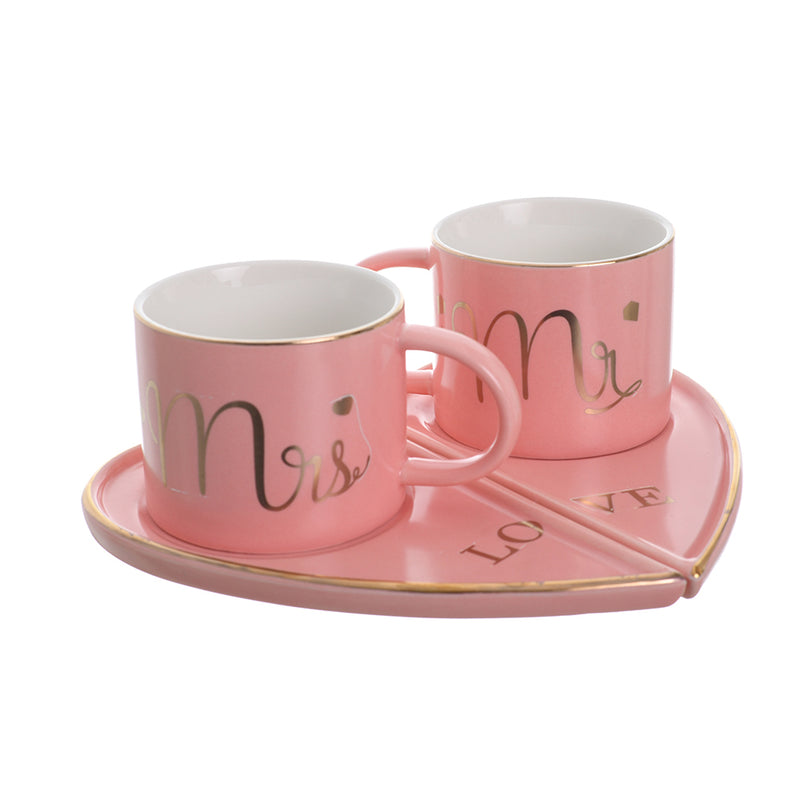 Set of two cups with coaster