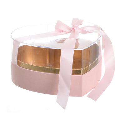 Transparent heart gift box, size 25.5 x 13 cm