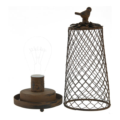 Brown bird cage lamp