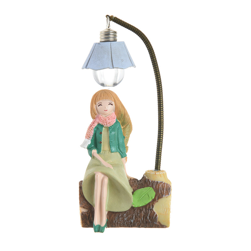 Green smiling girl lampshade