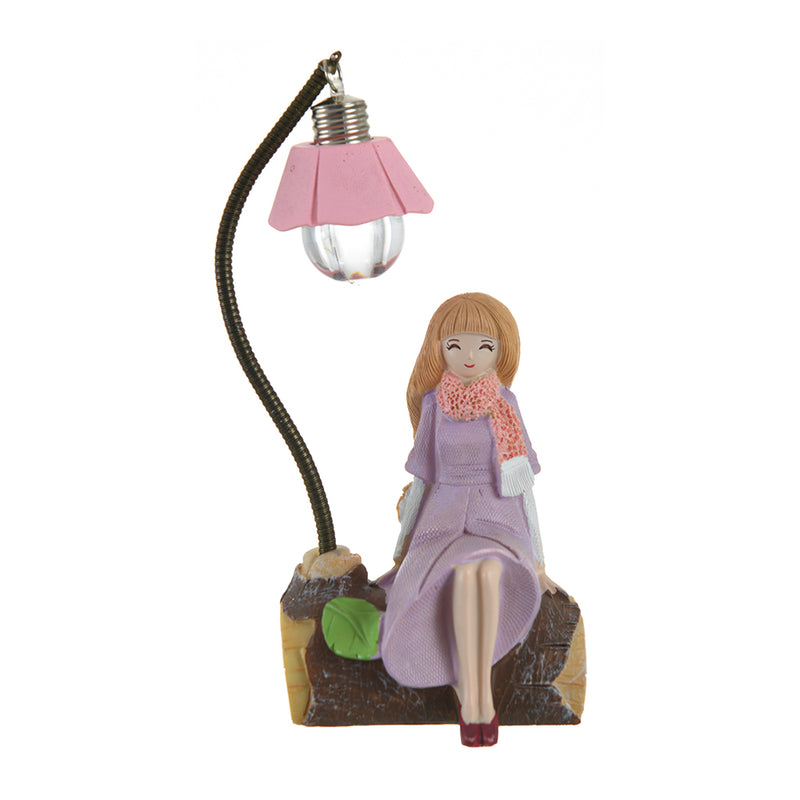 Lampshade girl smiling mauve