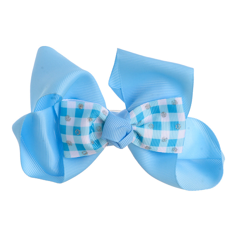 Satin checkered hair clip headband