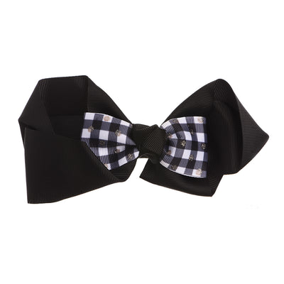 Satin checkered hair clip headband