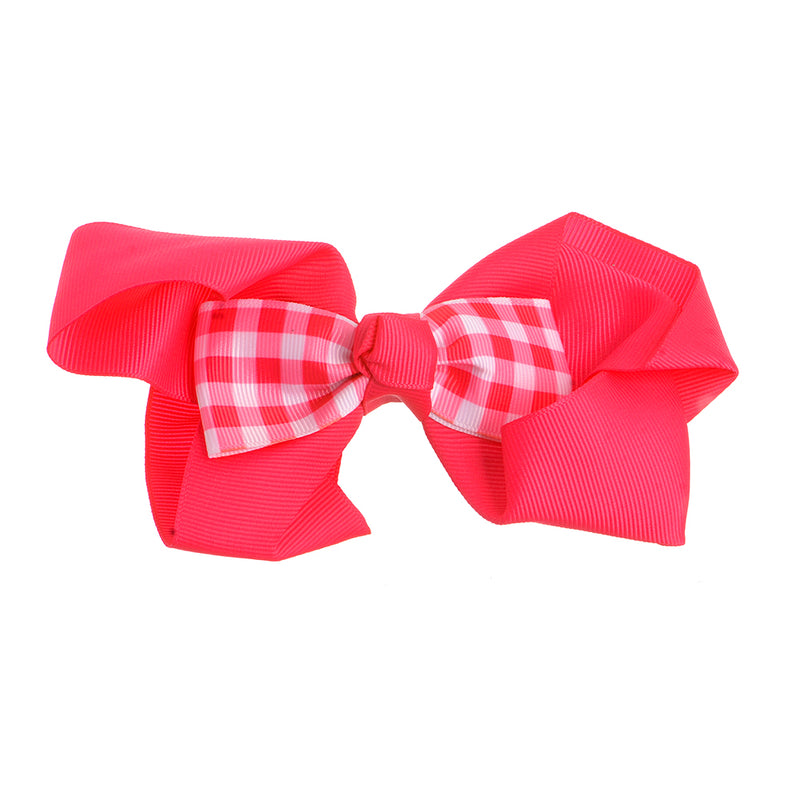 Satin checkered hair clip headband