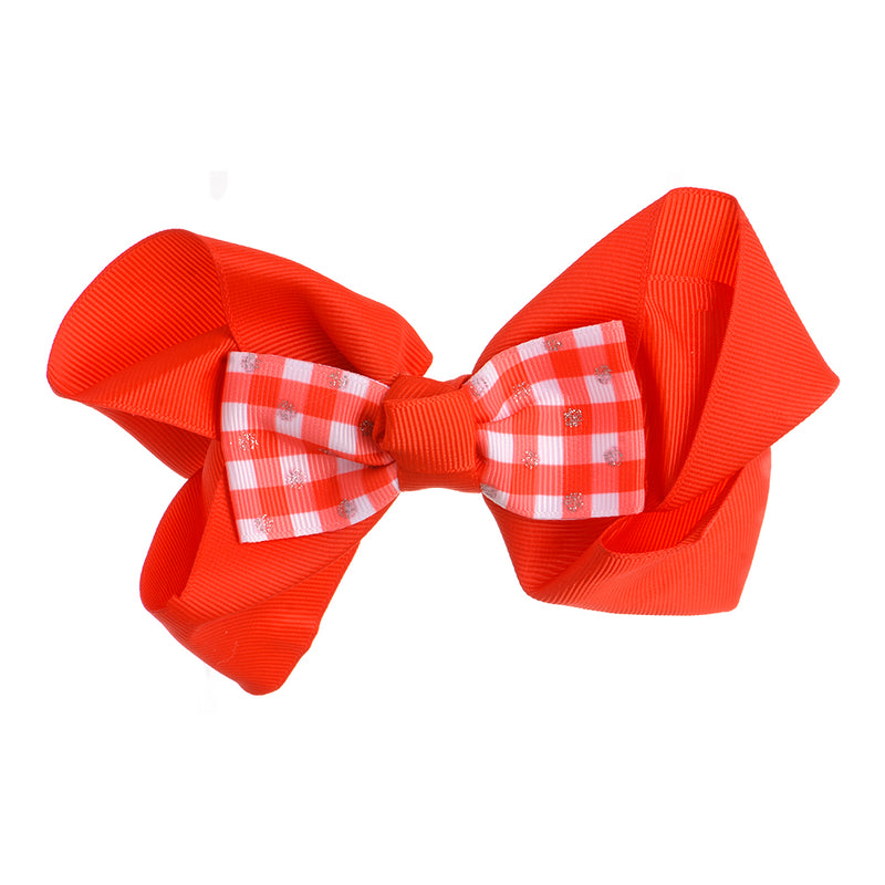 Satin checkered hair clip headband