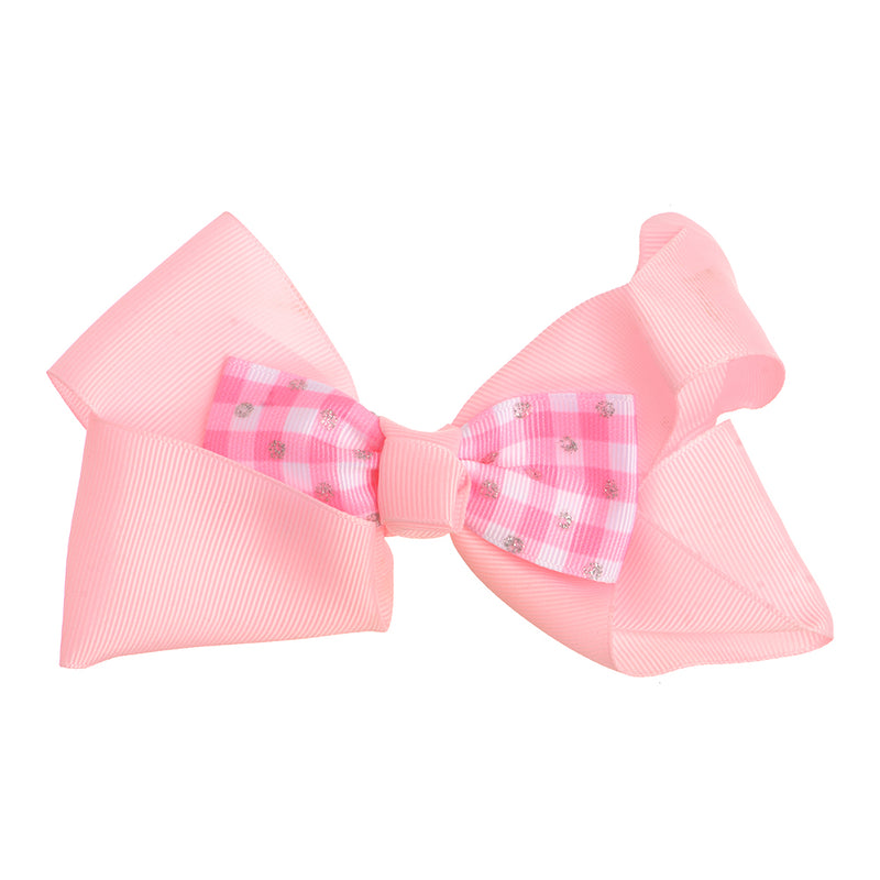 Satin checkered hair clip headband