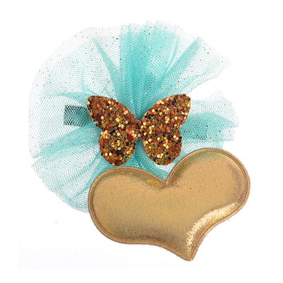 A set of children's hair clips (butterfly &amp; heart), 2 pieces