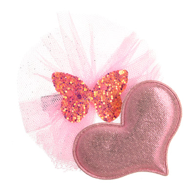 A set of children's hair clips (butterfly &amp; heart), 2 pieces