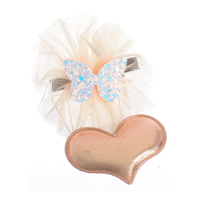 A set of children's hair clips (butterfly &amp; heart), 2 pieces