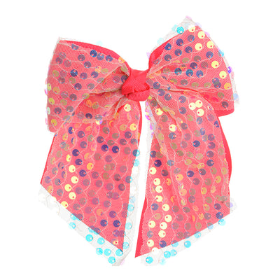 Multi-color sequin bow clip