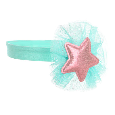 A shiny star-shaped elastic bandana for children