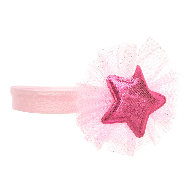 A shiny star-shaped elastic bandana for children