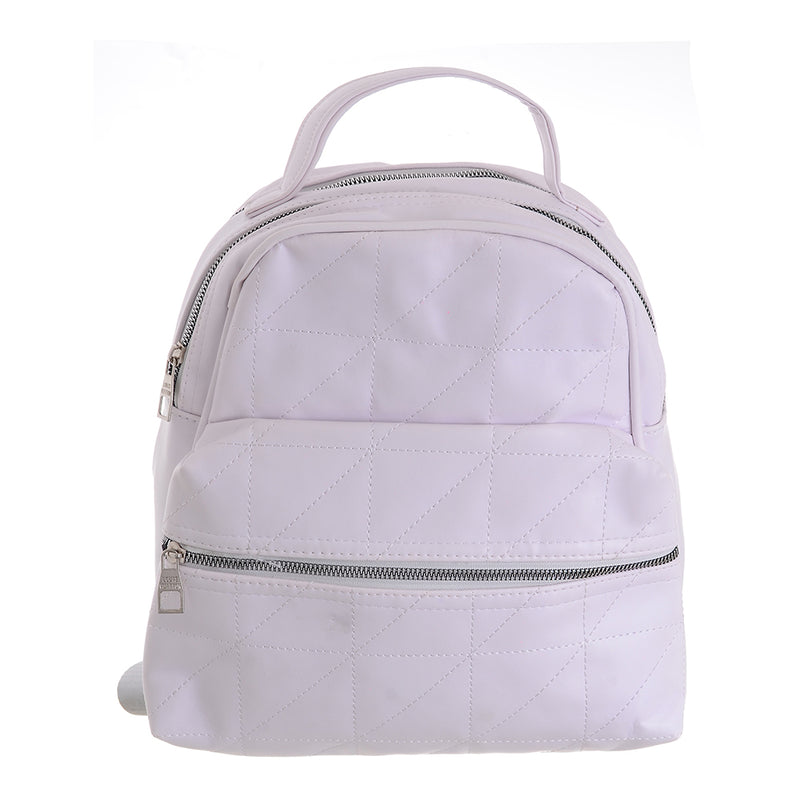 White leather backpack, 13 x 27 x 30 cm