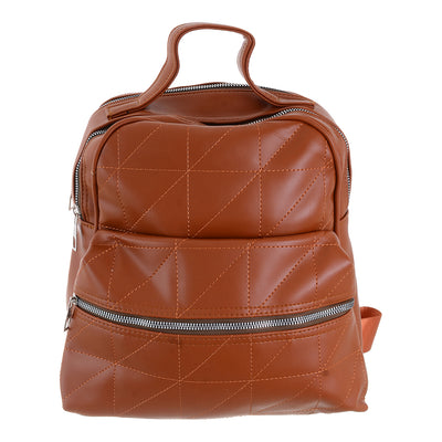 Camel leather backpack