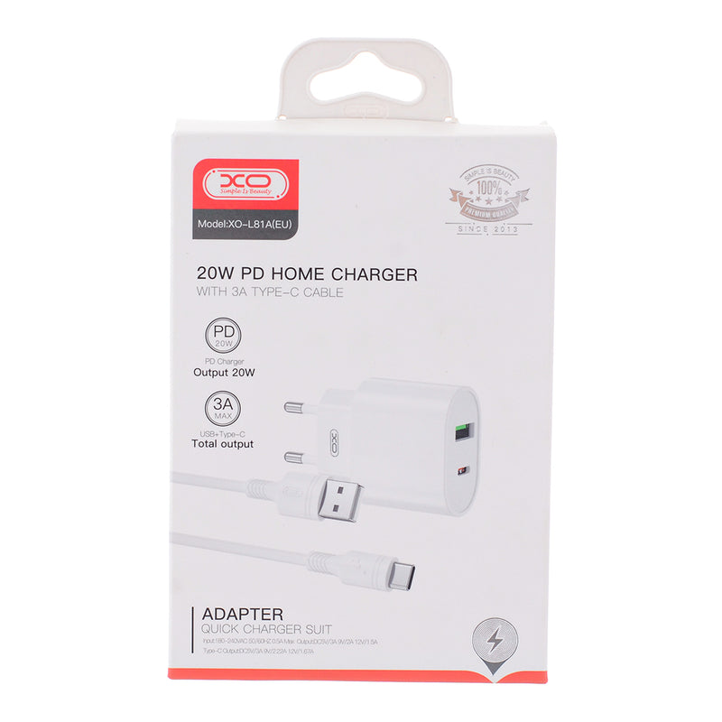 XO L81A wall charger, white, 20 watts