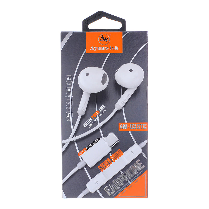 Aw835TC wired earphones from Ayunwish, white
