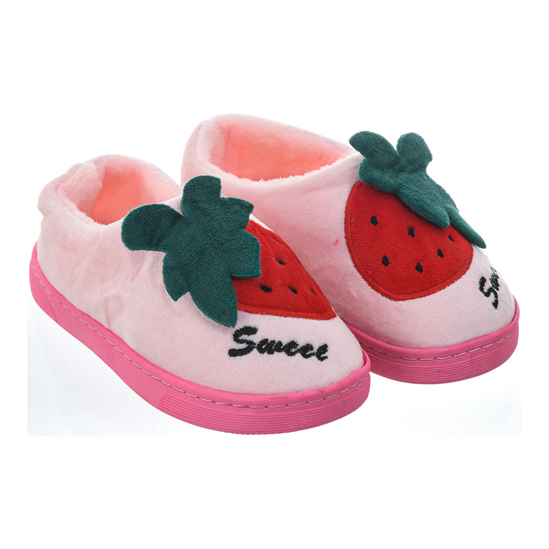 Closed winter clothing for children, plush strawberry pink