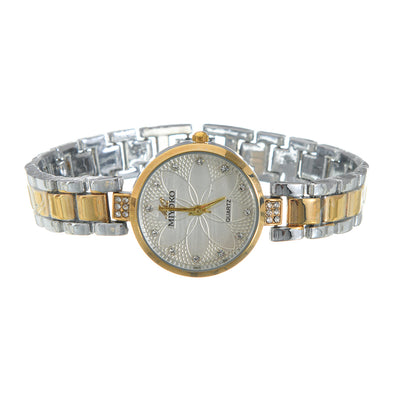 Metal watch for women with 2 bracelets, small size, Miyoko, gold &amp; silver