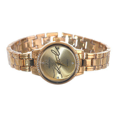 Metal watch for women with 2 small Miyoko gold bracelets