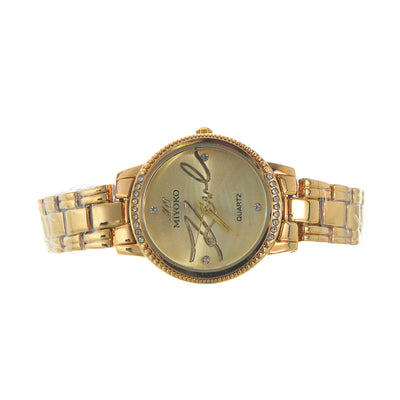 Metal watch for women with 2 small Miyoko gold bracelets