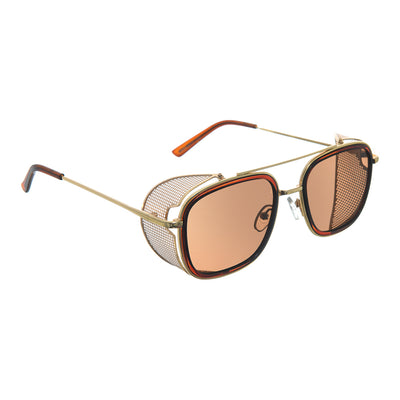 Brown square metal sunglasses