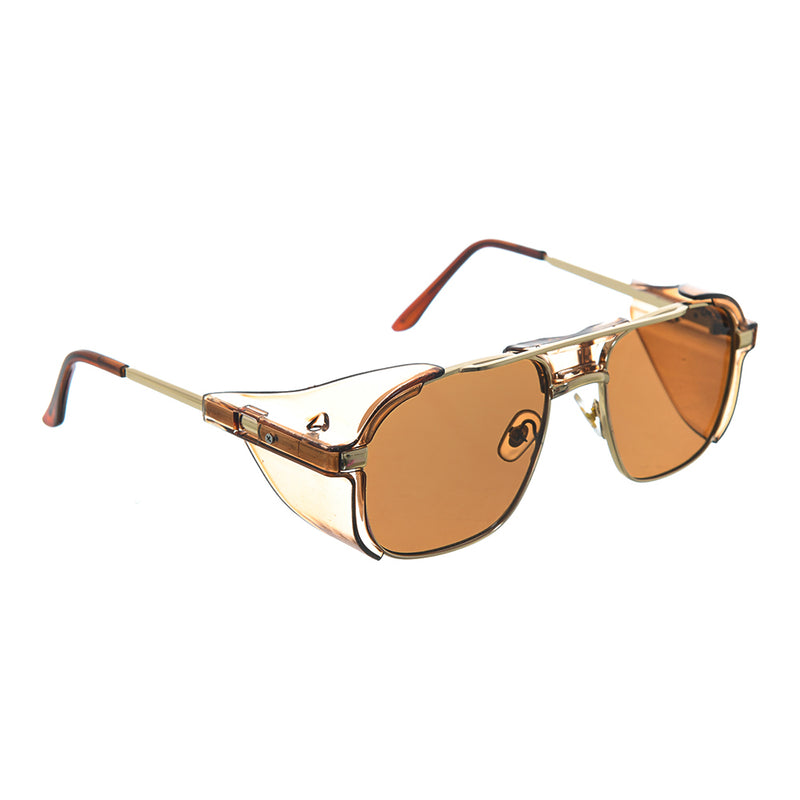 Brown metal frame sunglasses