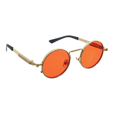 Round metal sunglasses, red color