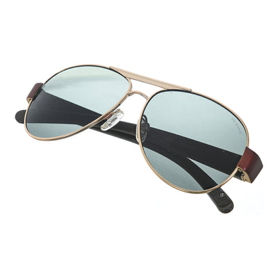 Black oval metal sunglasses