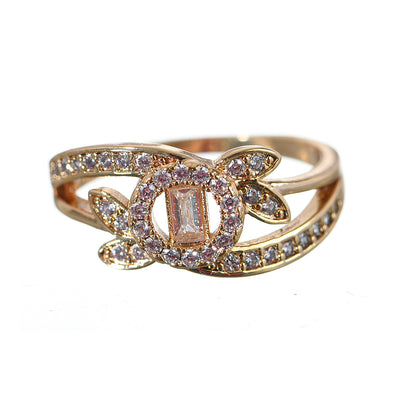 Fashion Rings gold stone ring, size 17