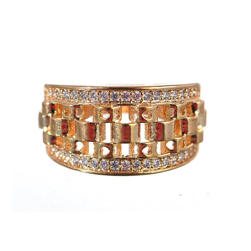 Fashion Rings gold stone ring, size 16