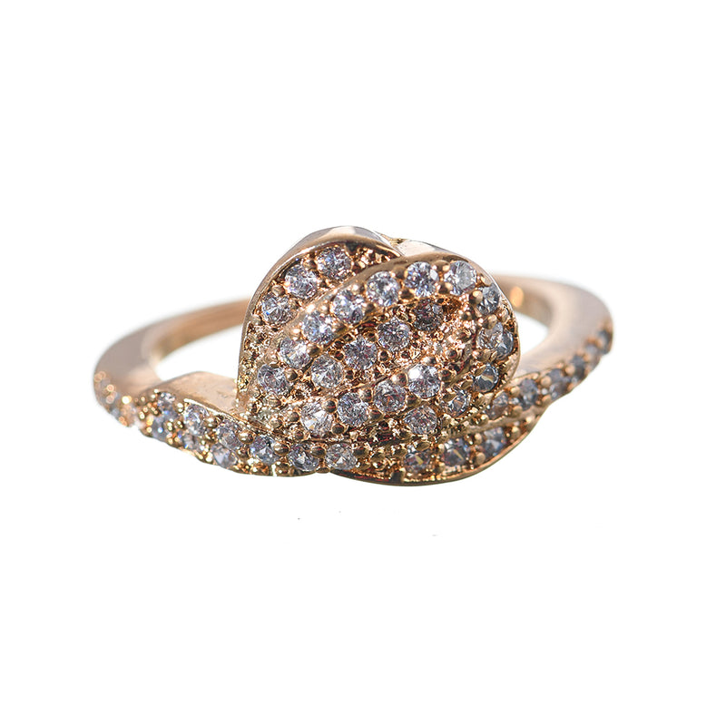 خاتم  شكل فصوص ذهبي من Fashion Rings مقاس 19