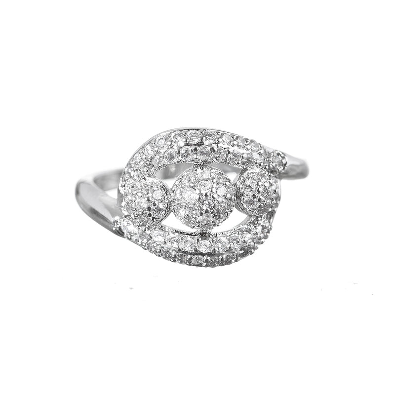 Fashion Rings silver stone ring, size 16