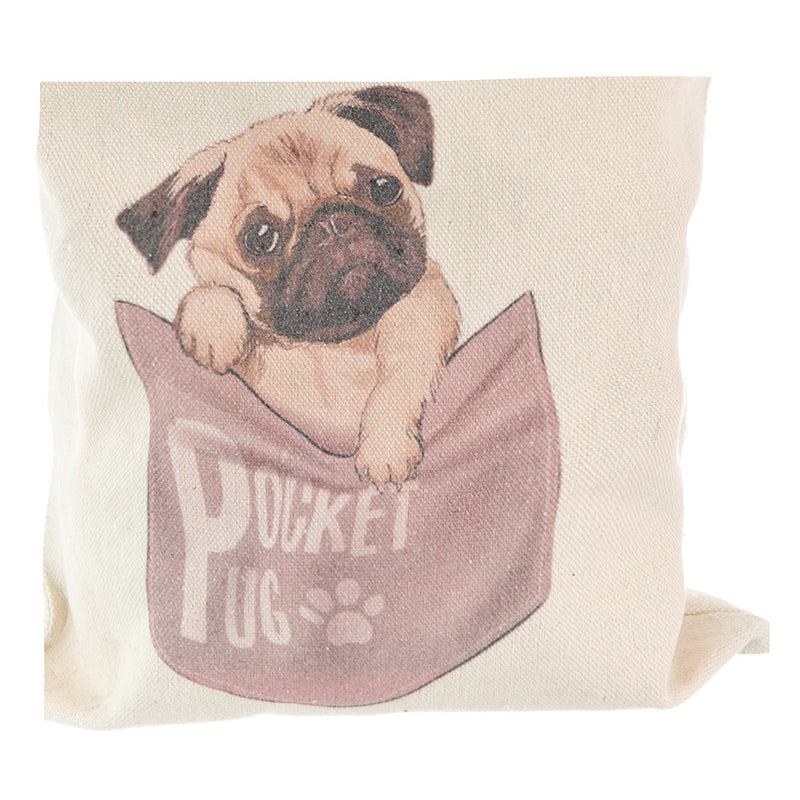 High quality linen tote bag, dog shape, off white color