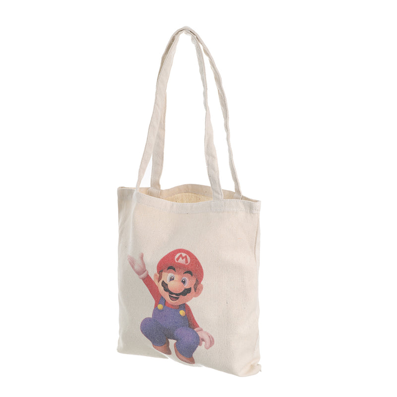 High quality linen tote bag in the shape of Super Mario Off White