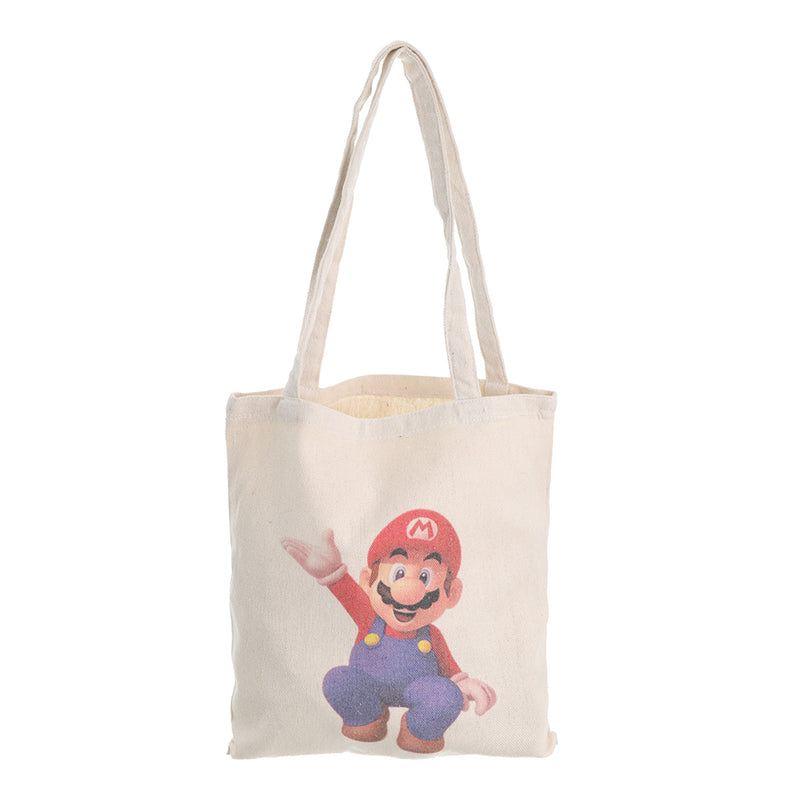 High quality linen tote bag in the shape of Super Mario Off White