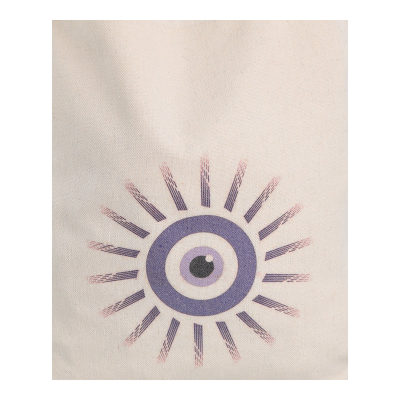 High-quality linen tote bag in the shape of an off-white sun eye