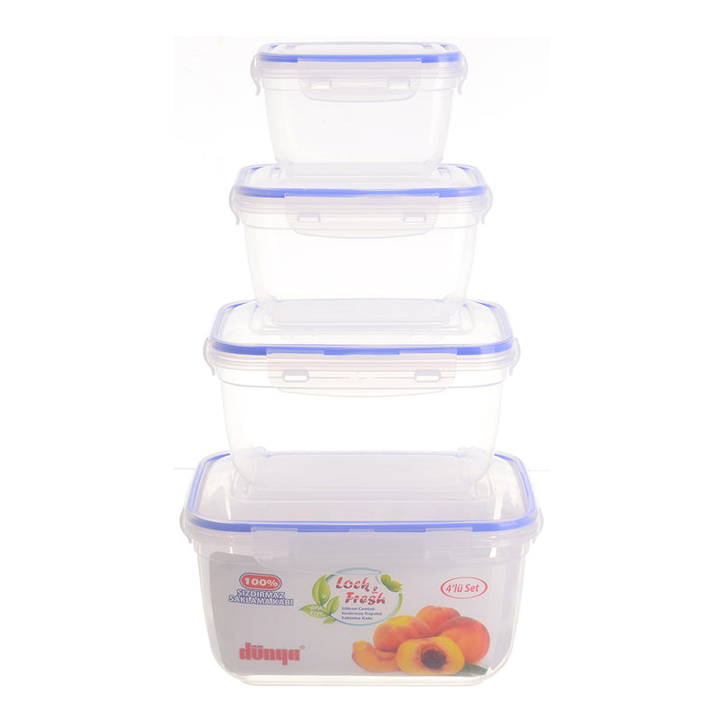 Refrigerator set 4 in 1 rectangle, transparent color