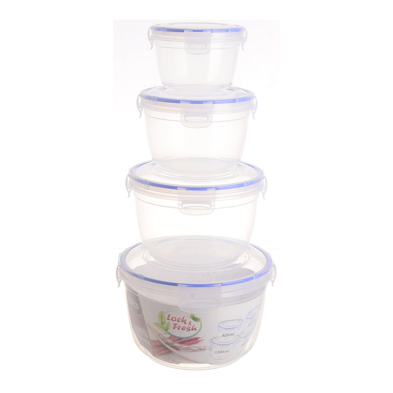 Refrigerator set 4 in 1 round, transparent color