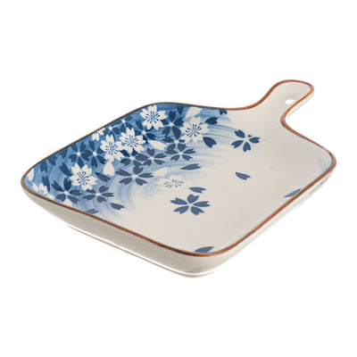 Flat porcelain plate with handle 15 x 16