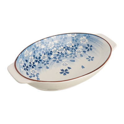 Deep rectangular porcelain plate, 17 x 24 cm