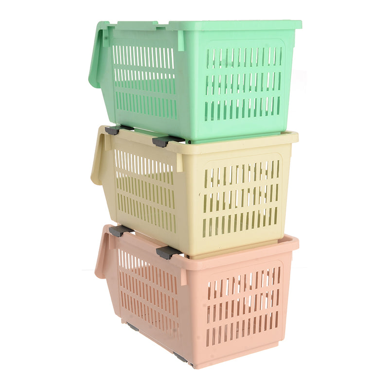 3-roll pressing trolley, colors turquoise, off-white, pink, 23 x 27 x 19 cm