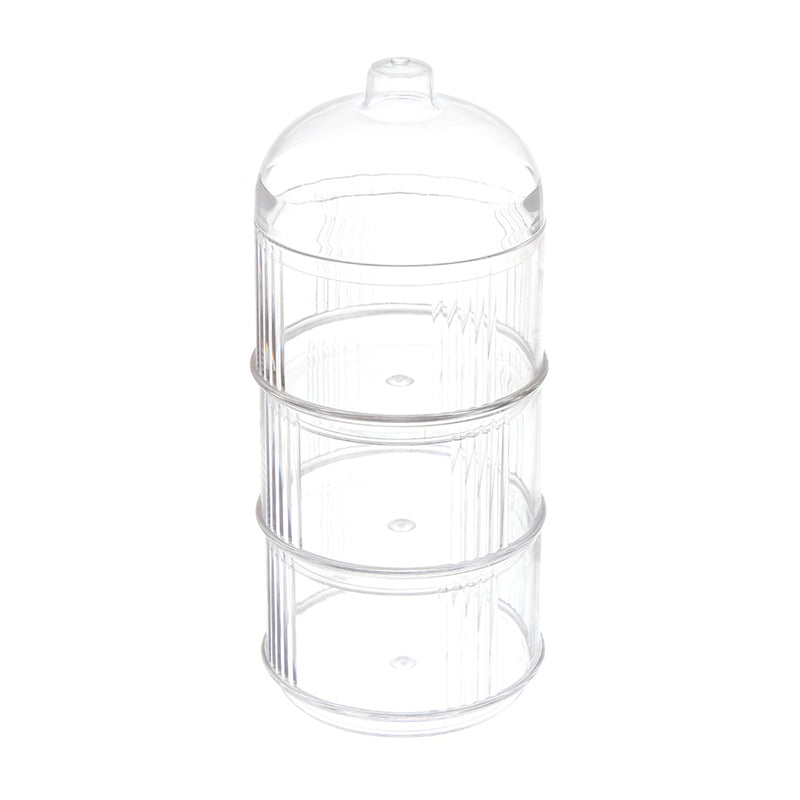 Acrylic column 3 round round for food storage, transparent color 0.65 ml