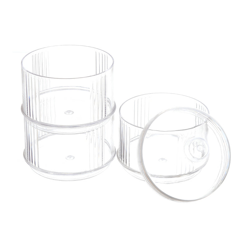 Acrylic column 3 round round for food storage, transparent color 0.65 ml