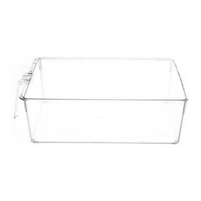 Acrylic refrigerator organizer with handle, large size, transparent color