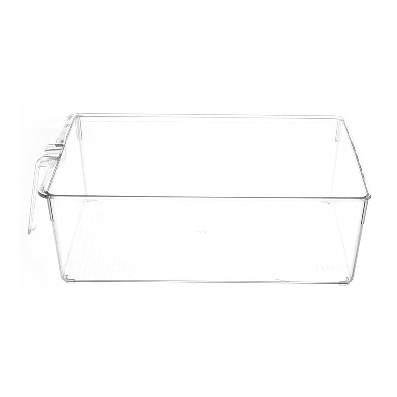 Acrylic refrigerator organizer with handle, large size, transparent color