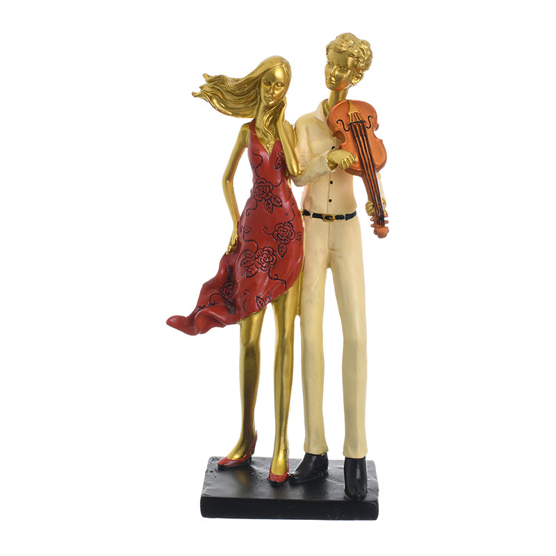 Decorative statue in the form of a golden violin player, 30 cm